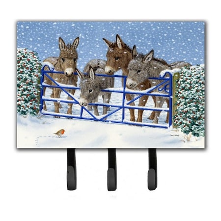 Jensendistributionservices Donkeys & Robin at the Fence Leash or Key Holder MI1721062